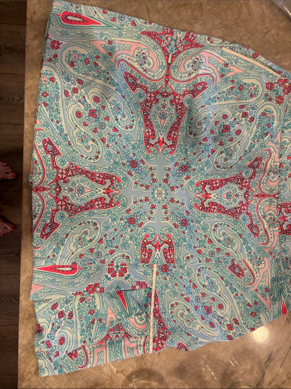 Peter Millar PAISLEY Stretch Size 10 M SKORT Skirt Shorts GOLF Pockets TENNIS